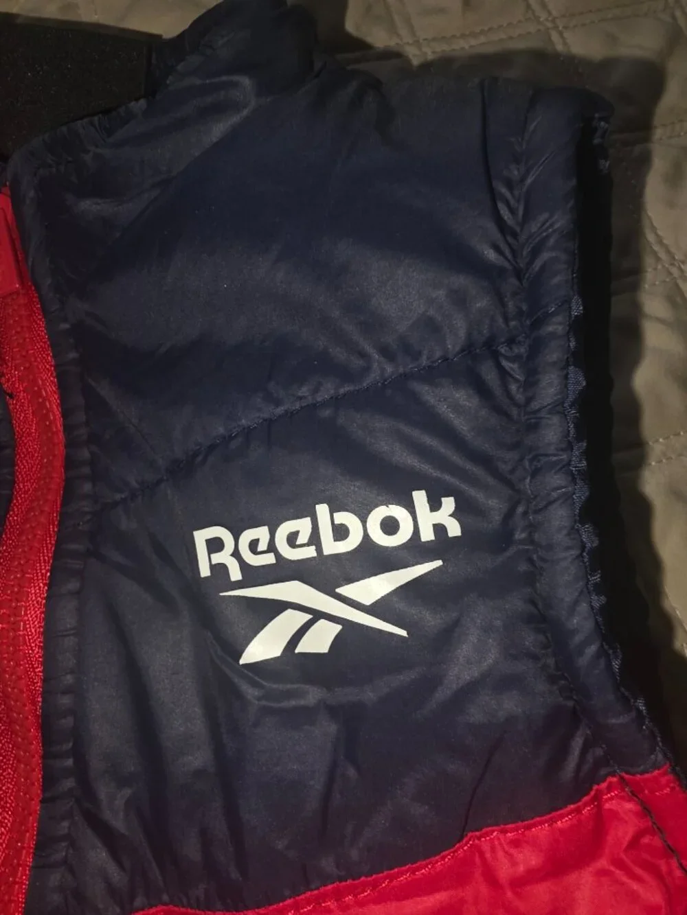 Reebok Toddler 2T 24M Puffer Vest & Fleece Jogger Set Red Blue Gray